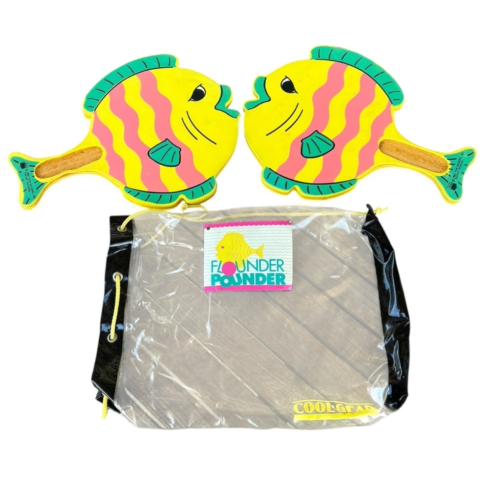 VTG Cool-Gear Beach Paddle Set Flounder Pounder Novelty 80s Colorful Fun Kitsch